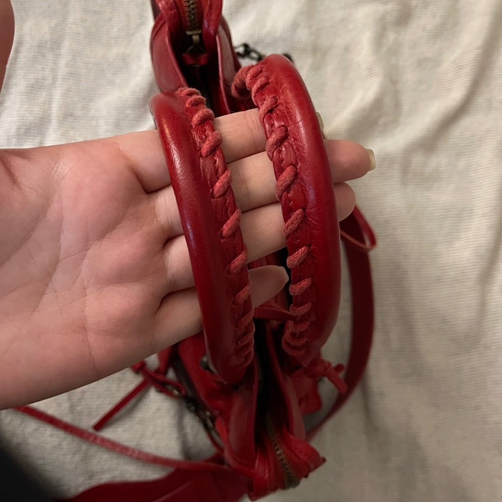 Authentic BALENCIAGA red mini city bag leather women - Picture 8 of 12